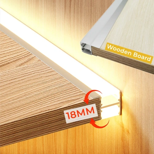 40/50cm LED Strip Cabinet Splint Lamps Hidden Doule Side Glow Aluminum Profiles 18mm Wood Board Layer Linear Bar Strip Lights