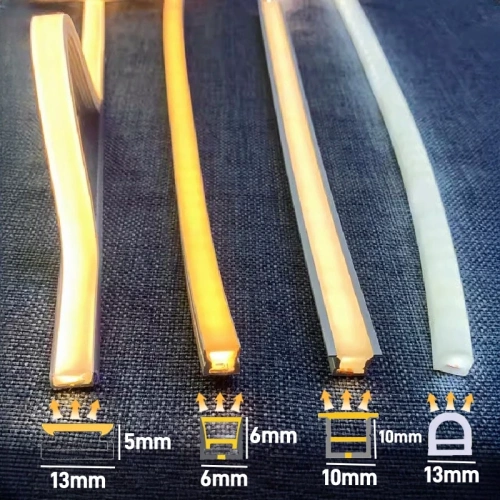 4/6/8/10mm Narrow LED Neon Silicone Tube Rope Lamp Recessed DC12V Flexible Waterproof Diffuser Cabinet Closet Ribbon Strip Light