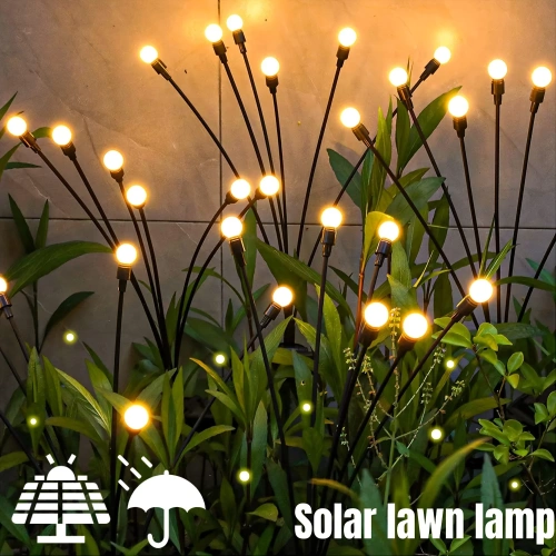 6/8 LEDs Solar Garden Light Swing Waterproof LED Firefly Lamp Flexible Wire for Outdoor Yard Patio Christmas New Year Decoration