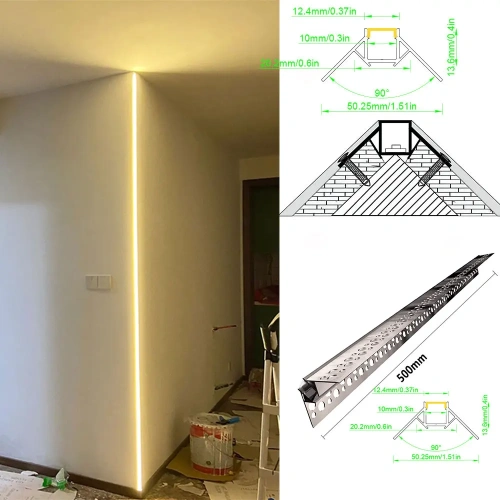 50x22mm Aluminium LED Strip Light Profile Recessed Mounting Ceiling Wall Decoration DIY Shapes Unleash Creativity