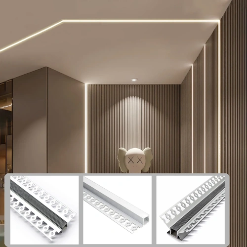Aluminum Led Profile Recessed Led Bar Strip diffuser Channel Holder for Ceiling Wall Decor Linear lights Indirect Lighting