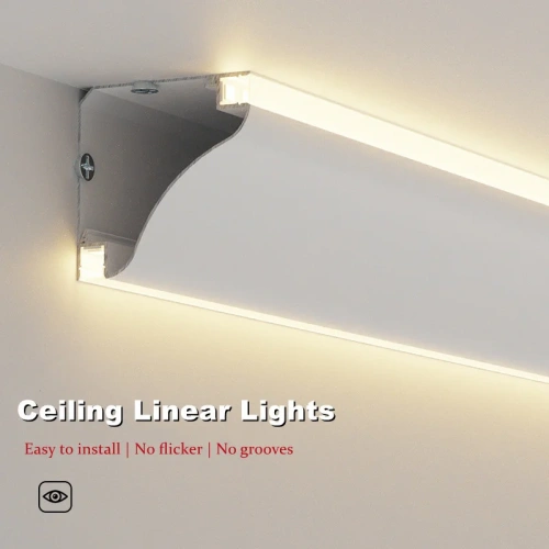 Ceiling Led Aluminum Profile Surface Mounted Wall Top Corner Decoration Indoor Atmosphere Lighting Linear Hard Bar Light Lamps