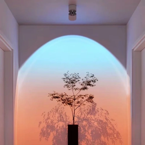 Modern LED Sunset Lamp Adjustable Angle Ceiling Lights Surface Mounted Washing Spotlight Living Room Hallway Wall Sconce Bedroom