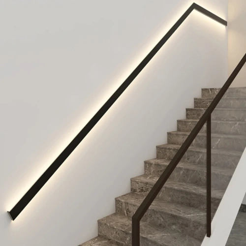 Surface Mounted Long Armrest Wall Lamp Staircase Hallway Lighting Simple Line Lamp Bedroom Light White Black Decorative Sconce