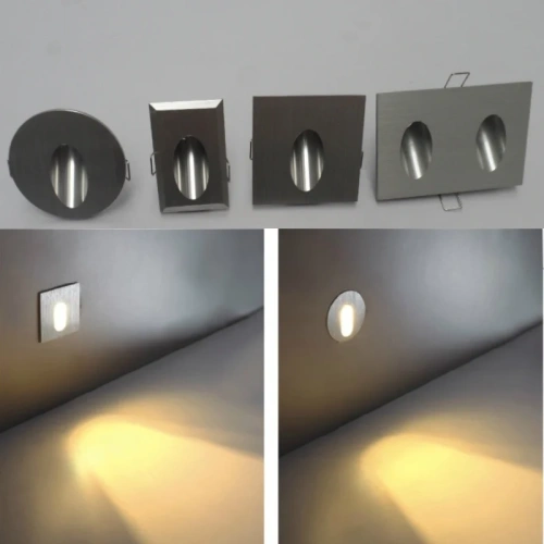 Aluminum Modern LED Stair Light 85-265V 3W Wall Sconce Nightlight Spotlight Background Light Step Aisle Corner Pathway Lamp