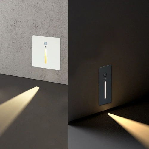 Wall Lamp Recessed Sensor Night Light for Living Room Step&Stair Foyer Bathroom Bedside 3W LED Indoor Lighting Fixture Mount Box