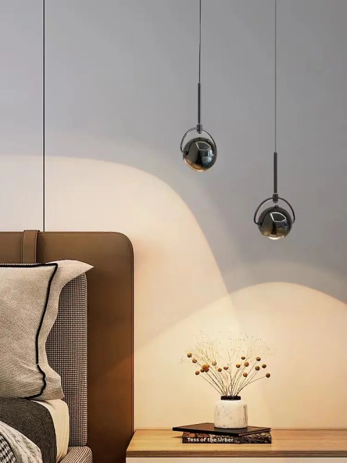 Luxurious Ball Pendant light lens Bedroom Bedside light Background wall decoration Dining Bar Villa designer Hanging lamps Drop
