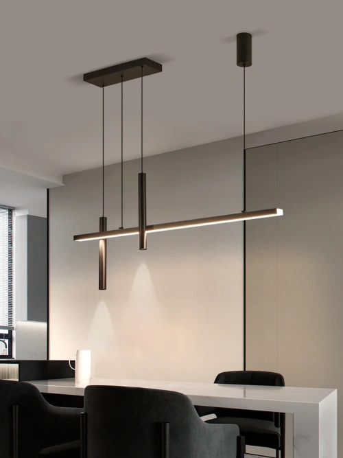 Linear Chandelier Modern LED lapms Ceiling Suspension Lighting Dining Room Lights Suitable for Restaurant Kitchen Island Bar