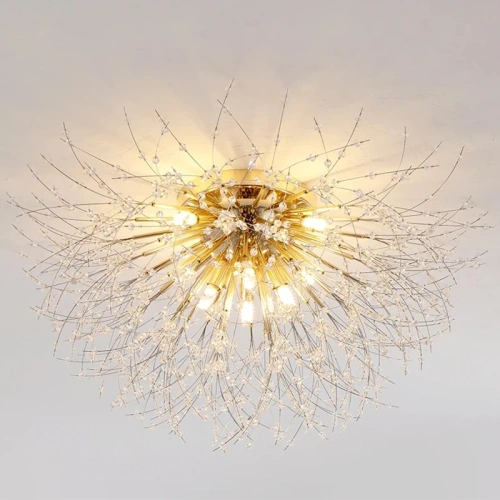 Dandelion Crystal Chandelier Nordic Modern Living room Dining Room Bedroom Ceiling Light Room Light Fireball Decorative Light