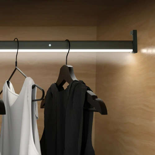 LED Wardrobe Light Smart PIR Infrared Body Motion Sensor Switch Light DC12V For Checkroom  Wardrobe Clothes Hanger Rod Support